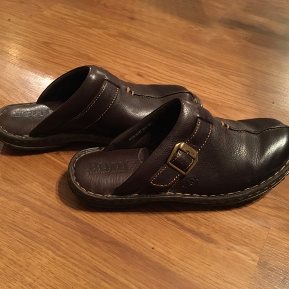 Ladies dark brown Born clog style shoe size 8/39 - Picture 3 of 4